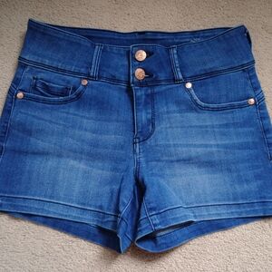 Guess Blue Denim Jean Shorts with Button Detail